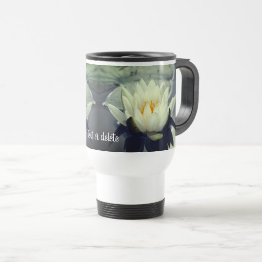 White Water Lily Lotus Personalized Reisbeker (Voorkant rechts)