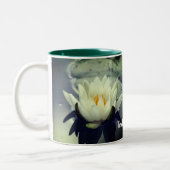 White Water Lily Lotus Personalized Tweekleurige Koffiemok (Links)