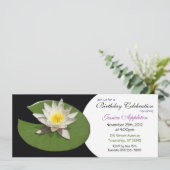 White Water Lily Pad Birthday Invitation Kaart (Staand voorkant)