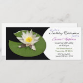 White Water Lily Pad Birthday Invitation Kaart (Voorkant / Achterkant)