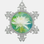 White Water Lily Tin Sneeuwvlok Ornament (Voorkant)