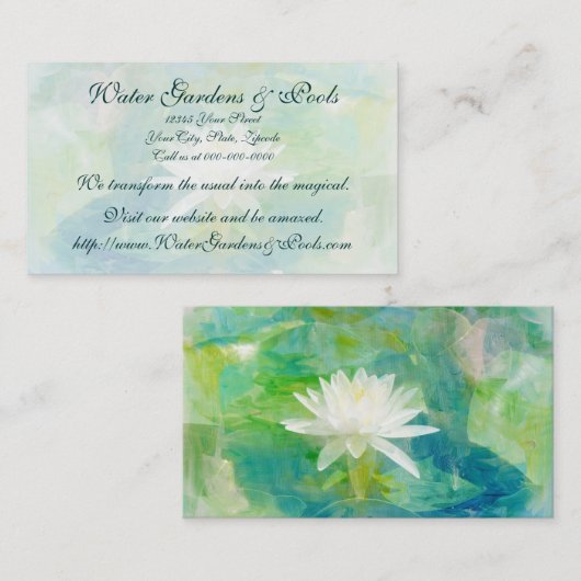 White Water Lily Visitekaartje (Voorkant / Achterkant)