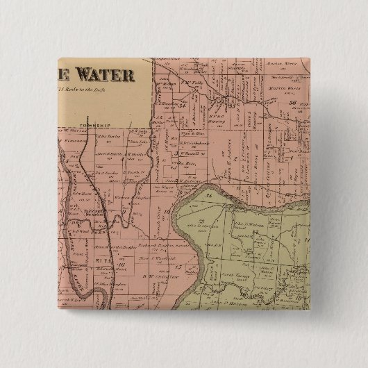 White Water, Miami Vierkante Button 5,1 Cm (Voorkant)