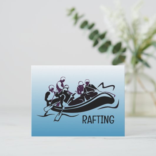 White Water Rafting Briefkaart (Staand voorkant)
