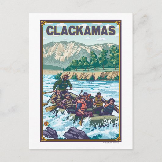 White Water Rafting - Clackamas, Oregon Briefkaart (Voorkant)