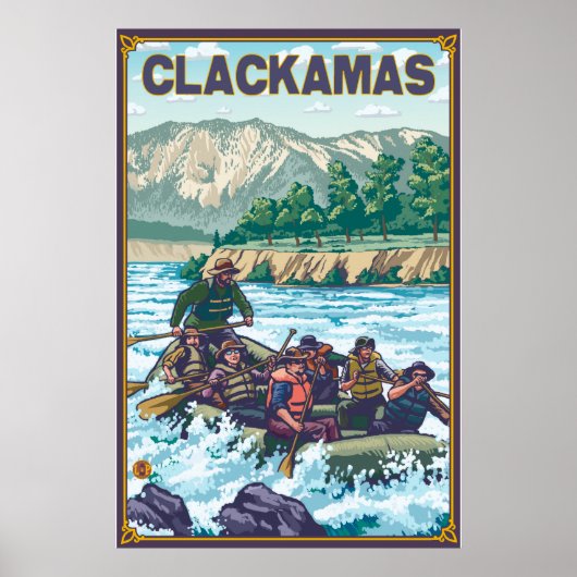 White Water Rafting - Clackamas, Oregon Poster (Voorkant)