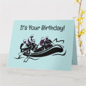 White Water Rafting Design Birthday Kaart (Gele Bloem)