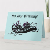 White Water Rafting Design Birthday Kaart (Voorkant)