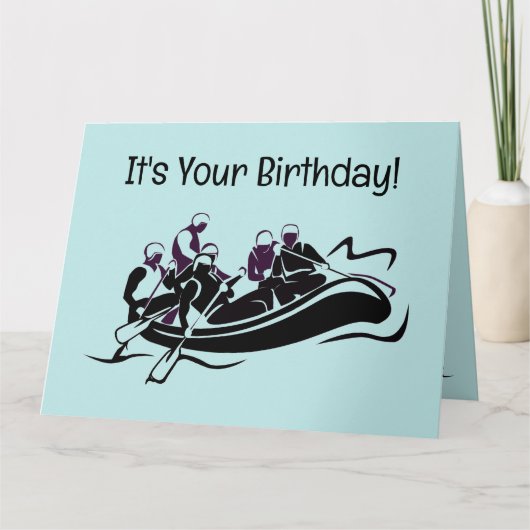 White Water Rafting Design Birthday Kaart (Voorkant)