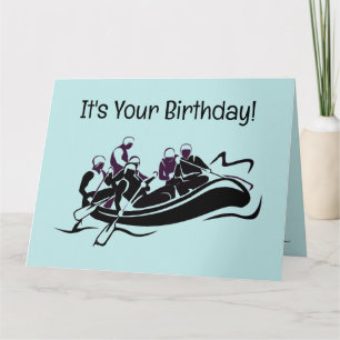 White Water Rafting Design Birthday Kaart