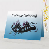 White Water Rafting Design Birthday Kaart (Gele Bloem)