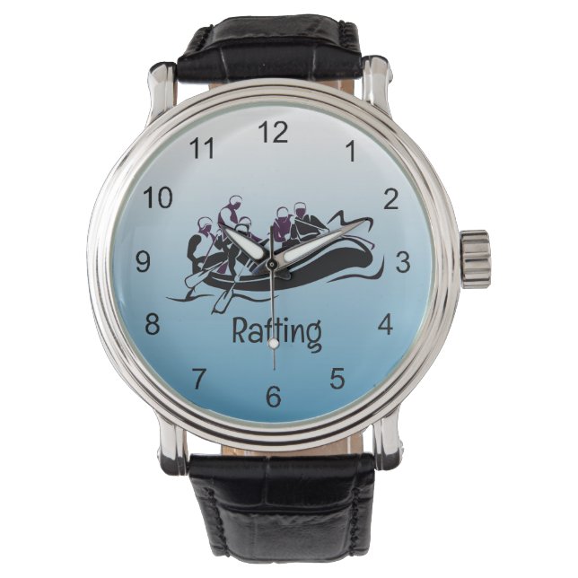 White Water Rafting Design Horloge (Voorkant)