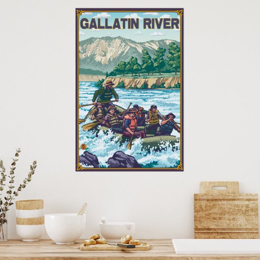 White Water Rafting - Gallatin River, Montana Poster (Keuken)