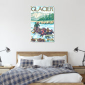 White Water Rafting - Glacier National Park, MT Canvas Afdruk (Insitu (Slaapkamer))