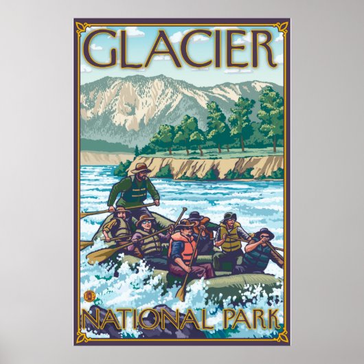 White Water Rafting - Glacier National Park, MT Poster (Voorkant)