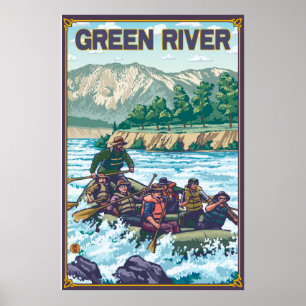 White Water Rafting - Green River, Washington Poster