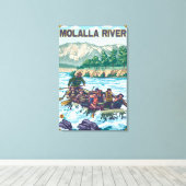 White Water Rafting - Molalla River, Oregon Canvas Afdruk (Insitu (Houten vloer))
