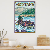 White Water Rafting - Montana Poster (Keuken)