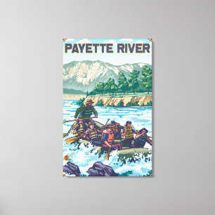 White Water Rafting - Payette River, Idaho Canvas Afdruk