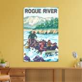 White Water Rafting - Rogue River, Oregon Canvas Afdruk (Insitu (Woonkamer))