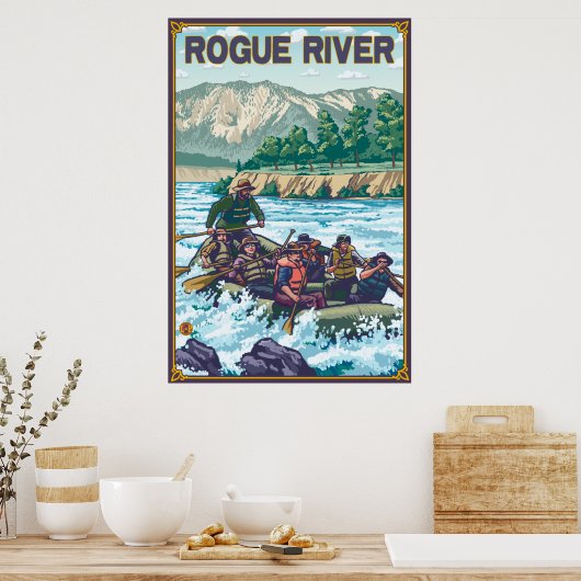 White Water Rafting - Rogue River, Oregon Poster (Keuken)