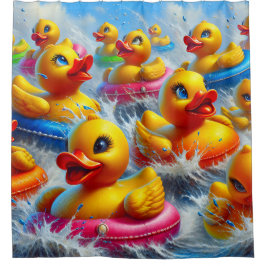 "White Water Rafting Rubber Duckies" Douchegordijn