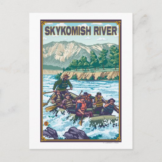 White Water Rafting - Skykomish River, Washington Briefkaart (Voorkant)