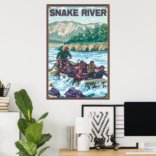 White Water Rafting - Snake River, Idaho Poster (Thuiskantoor)