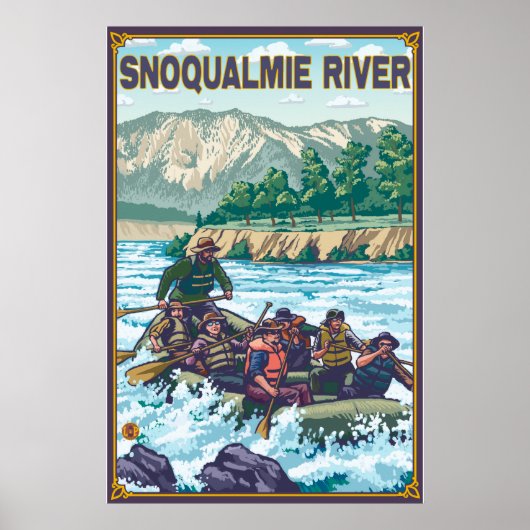 White Water Rafting - Snoqualmie River, WA Poster (Voorkant)
