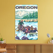 White Water Rafting - Vintage Travel Poster Canvas Afdruk (Insitu (Woonkamer))