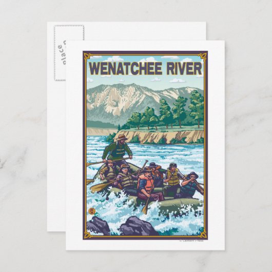 White Water Rafting - Wenatchee River, Washingto Briefkaart (Voorkant / Achterkant)