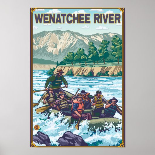 White Water Rafting - Wenatchee River, Washingto Poster (Voorkant)
