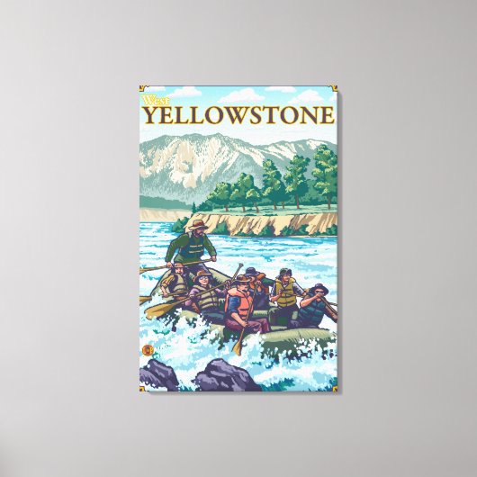 White Water Rafting - West Yellowstone, Montana Canvas Afdruk (Voorkant)