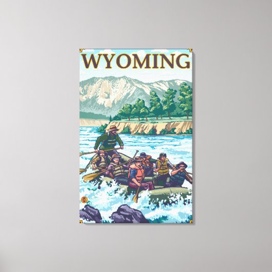 White Water Rafting - Wyoming Canvas Afdruk (Voorkant)