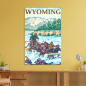 White Water Rafting - Wyoming Canvas Afdruk (Insitu (Woonkamer))