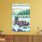 White Water Rafting - Yellowstone National Park Canvas Afdruk (Insitu (Woonkamer))