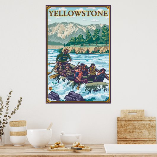 White Water Rafting - Yellowstone National Park Poster (Keuken)