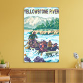 White Water Rafting - Yellowstone River, Montana Canvas Afdruk (Insitu (Woonkamer))
