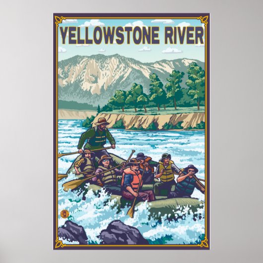 White Water Rafting - Yellowstone River, Montana Poster (Voorkant)