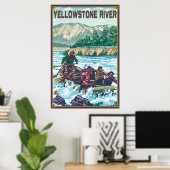 White Water Rafting - Yellowstone River, Montana Poster (Thuiskantoor)