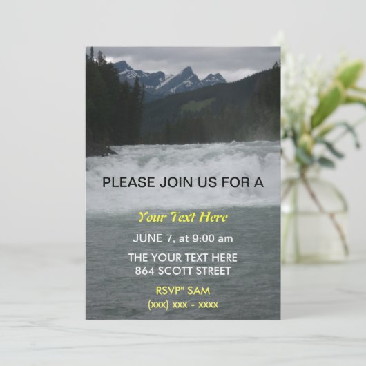 White Water rapids Invitation Kaart (Staand voorkant)