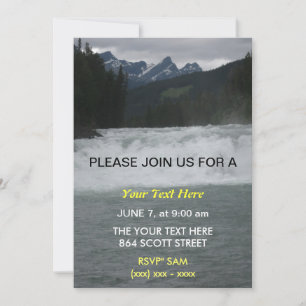 White Water rapids Invitation Kaart