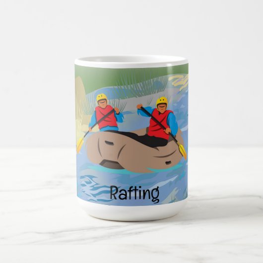 White Water River Rafting Design Coffee Mok (Center)