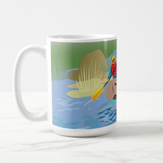 White Water River Rafting Design Coffee Mok (Links)
