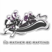White Water River Rafting Design Contour Sticker (Voorkant)