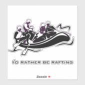 White Water River Rafting Design Contour Sticker (Vel)