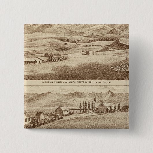 White Water, Saucelito ranches Vierkante Button 5,1 Cm (Voorkant)