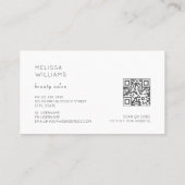 White Watercolor Peony Flower Visitekaartje (Achterkant)