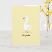 White Waterfowl Easter Card Kaart (Gele Bloem)