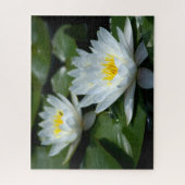 White Waterlilies Jigzaag Puzzle Legpuzzel (Verticaal)